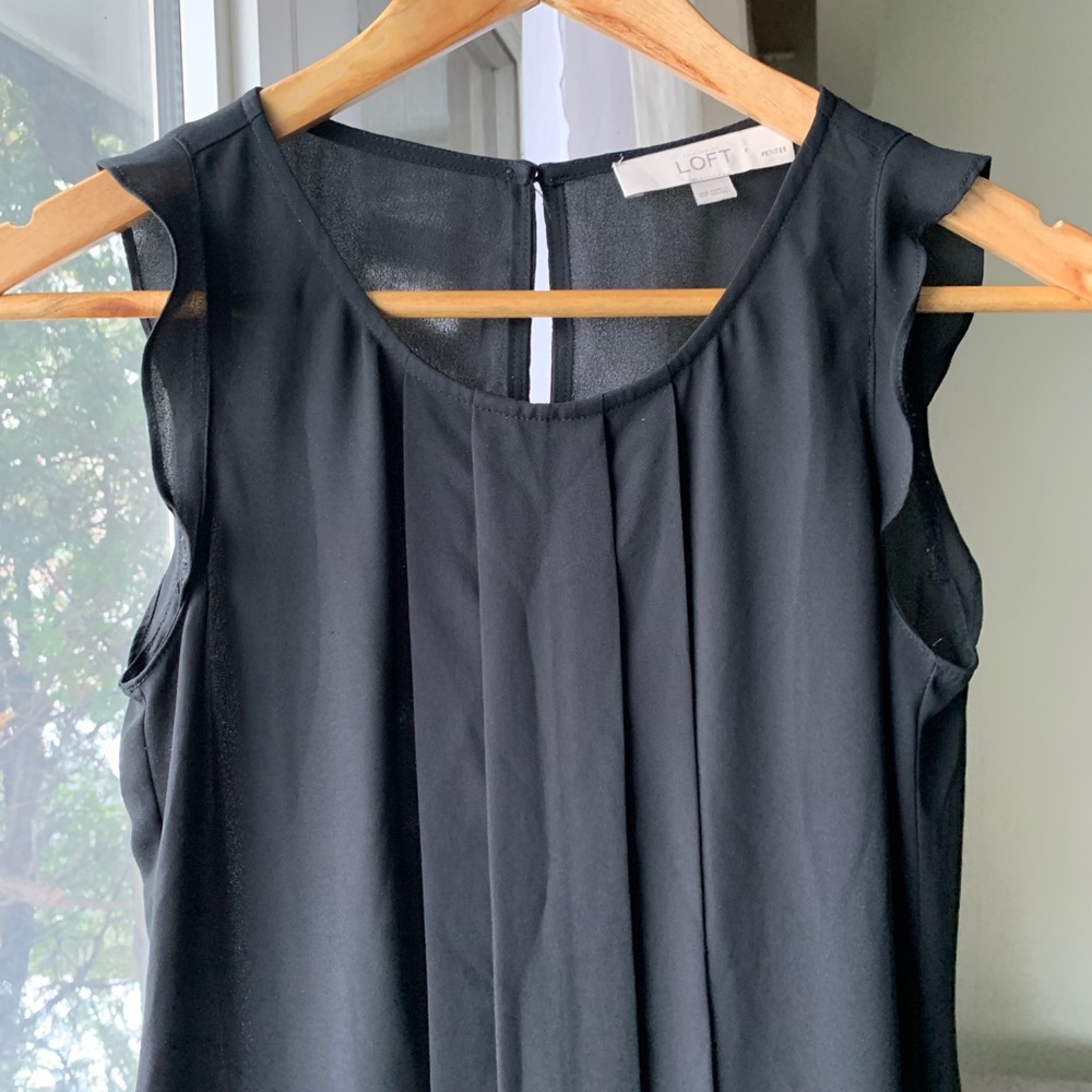 Dressy Black Sleeveless Blouse